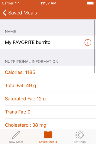 CCalculator - Nutrition Calculator for Chipotle screenshot 4