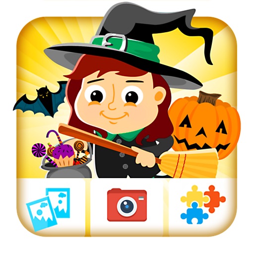 Halloween Kids Puzzle Games and Photo Frames