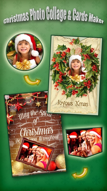 Christmas Photo Collage & Cards Maker Pro - Mail Thank You & Send Wishes with Greeting Quotes Stickers