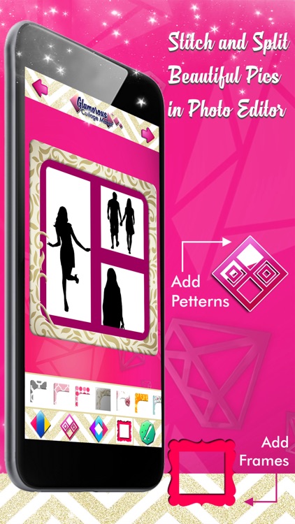 Glamorous Collage Maker for Girls - Stitch and Split Beautiful Pics in Photo Editor