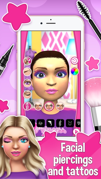 Princess Make Up Salon Games 3D: Create Fashion Makeover Looks for