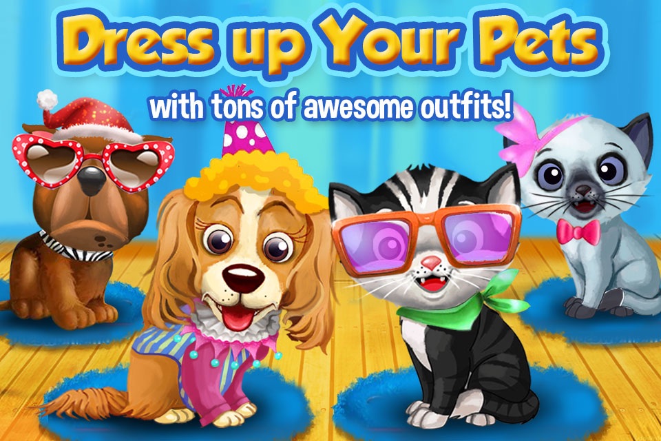 Pets Wash & Dress up - Play Care Love Baby Pets screenshot 2