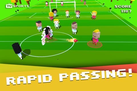 TV Sports Soccer - Endless Blocky Runner screenshot 2