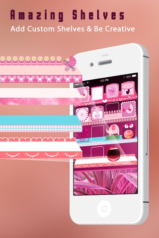 Pink Icons Screen Builder- Design Wallpapers with Custom Backgrounds, Frames, Shelves & Docks screenshot 4