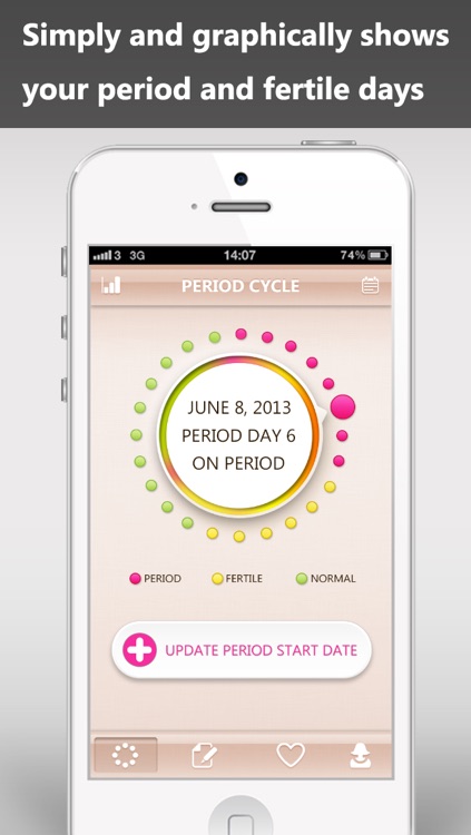 Touchable period cycle—period tracker deluxe, fertile & ovulation tracker