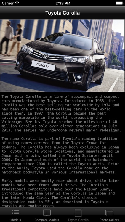Specs for Toyota Corolla E170 2012 edition screenshot-3