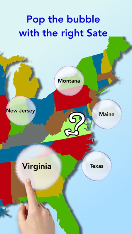 Us Bubbles States And Capitals Quiz Fun Easy Game For Kids To Learn