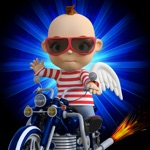 Angel Child Racing - Little chic cupid baby with motorbike