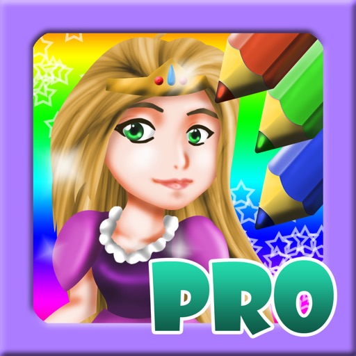 Princess Coloring World: Girls First Fingerpaint Color and Emoji Sticker Book (PRO) iOS App