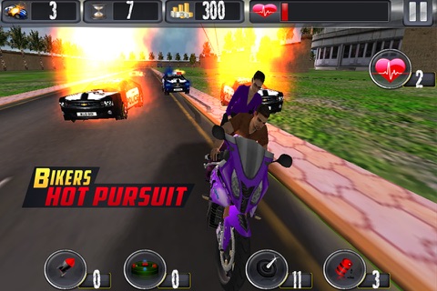Bikers Hot Pursuit - 3D Racing and Shooting Game screenshot 3