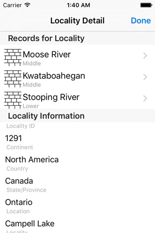 Devonian Lithological Database screenshot 3