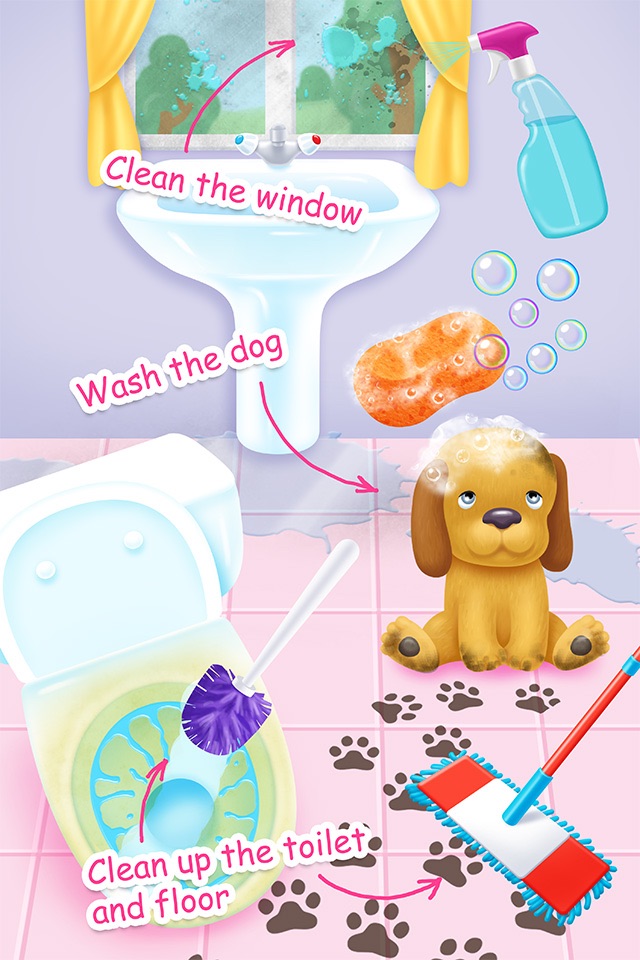 Doll House Cleanup & Decoration - Bedroom, Kitchen & Bath Designer screenshot 2