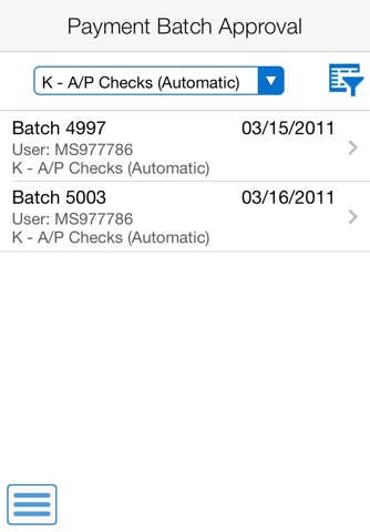 Payment Batch Approvals Smartphone for JDE E1 screenshot 3