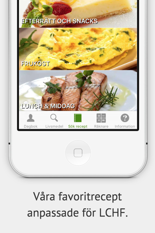LCHF - recept, dagbok, tips screenshot 2