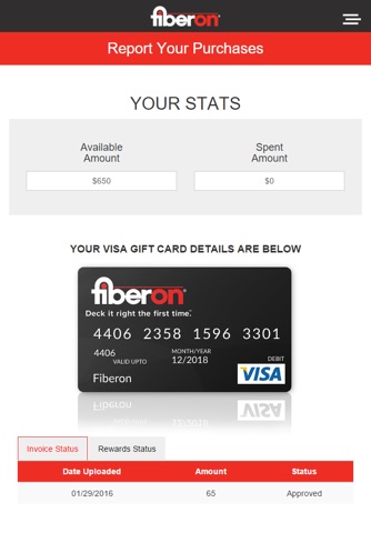 Fiberon Rewards Easy Upload App screenshot 4