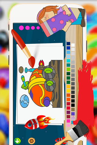 Outer Space Coloring Book -  Astronaut Alien Spacecraft Draw & Paint Pages Learning Games For Kids screenshot 4