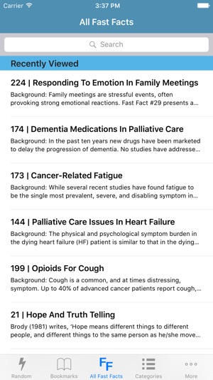 Palliative Care Fast Facts