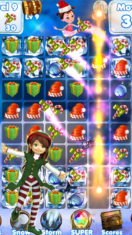 Santa Games and Puzzles - Swipe yummy candy to make it collect jewels for Christmas!