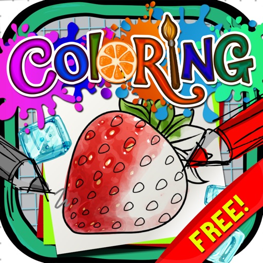 Coloring Book : Painting Pictures Fruits and Berries Cartoon  Free Edition icon