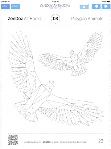 Zendoz ArtBookz - 03 - Polygon Animals - HD - Coloring Book screenshot 4