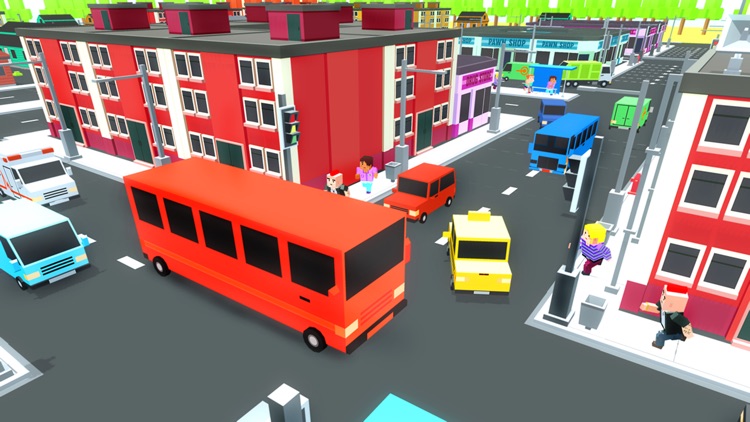 Blocky High School Bus Driver