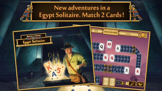 Egypt Solitaire. Match 2 Cards. Card Gam