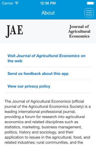 Journal of Agricultural Economics screenshot 2