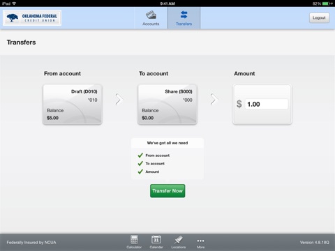 Oklahoma Federal Credit for iPad screenshot 4