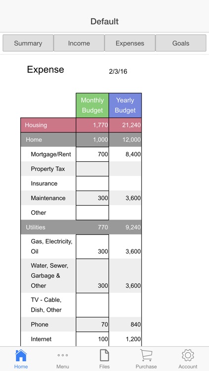Home Budget Ledger