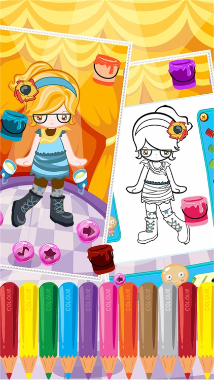 Little Girl Fashion Coloring World Drawing Educational Kids Game