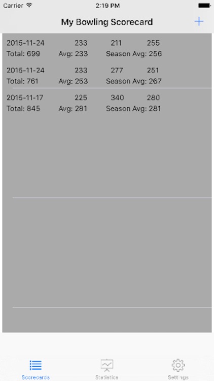 My Bowling Scorecard - Capture Your Bowling Scores for the Season