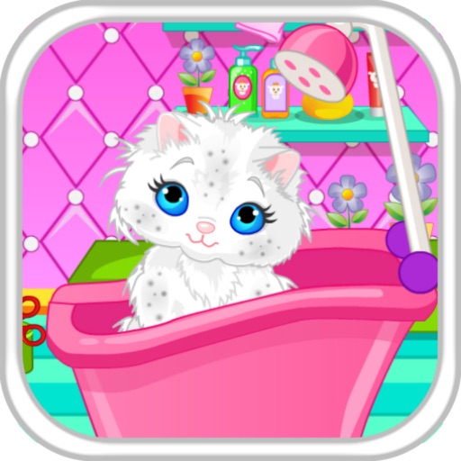 Cute Cat Bathing：Pet Shop Games icon