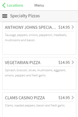 Anthony Johns Pizzeria screenshot 3