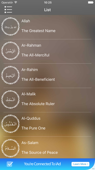 How to cancel & delete Asmaul Husna - 99 beatiful names of Allah and their benefits from iphone & ipad 2