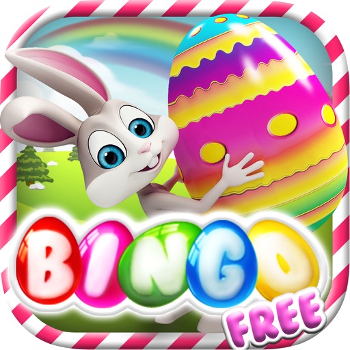 Happy Easter with Bunny and Eggs Bingo Free - Tap the fortune ball to win the lotto prize icon