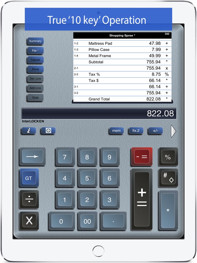 Adding Machine 10Key for iPad(圖1)-速報App