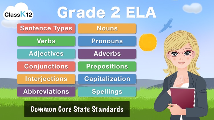 Grade 2 ELA - English Grammar Learning Quiz Game by ClassK12 [Lite] screenshot-0