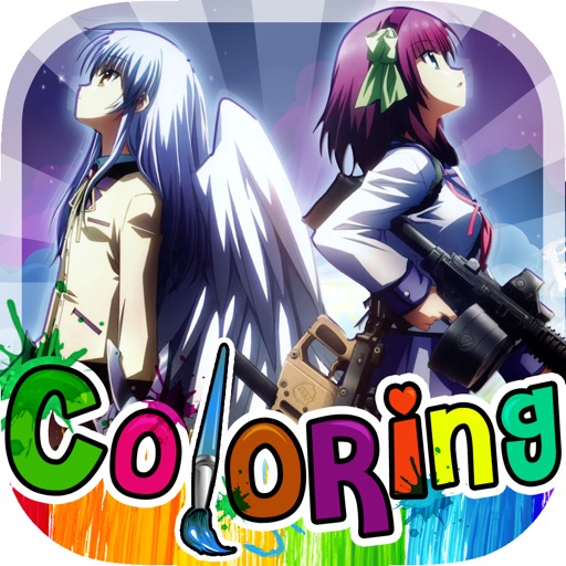 Coloring Book Anime & Manga Brush on Photo for Angel Beats Free