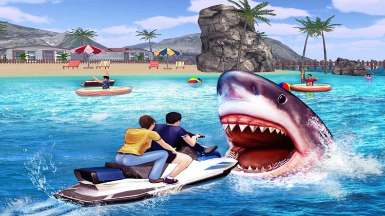Angry Shark 3D. Attack Of Hungy Great White Terror on The Beach