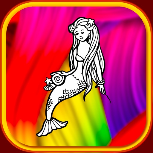 mermaid princess coloring book parade for kid Icon