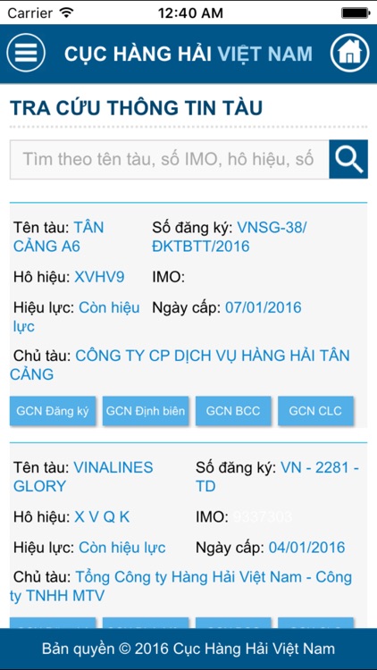 CUC HANG HAI VIET NAM