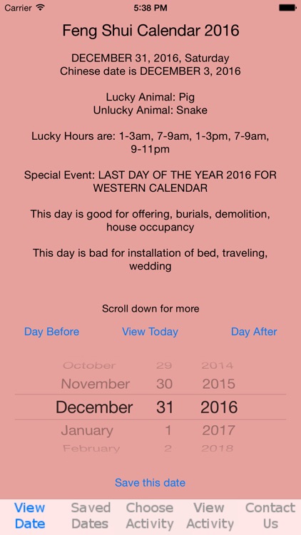 Feng Shui Calendar 2016 screenshot-4