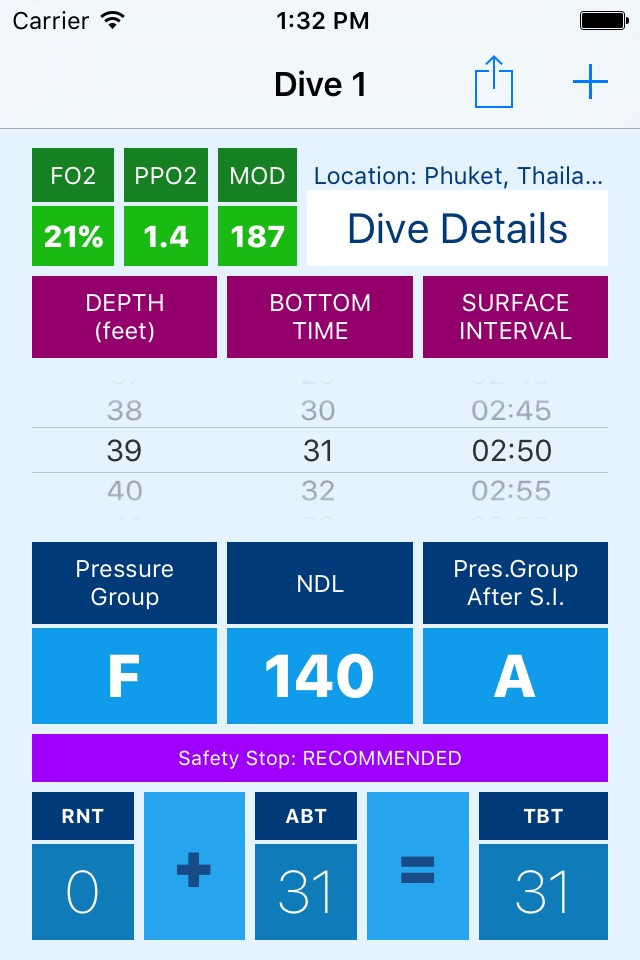 Dive Plan Lite screenshot 2