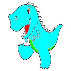 Kids Coloring Book - Cute Cartoon Dinosaur 1