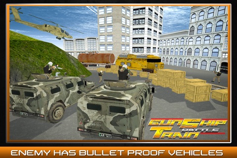 Army Gunship Train Battle 3D screenshot 2