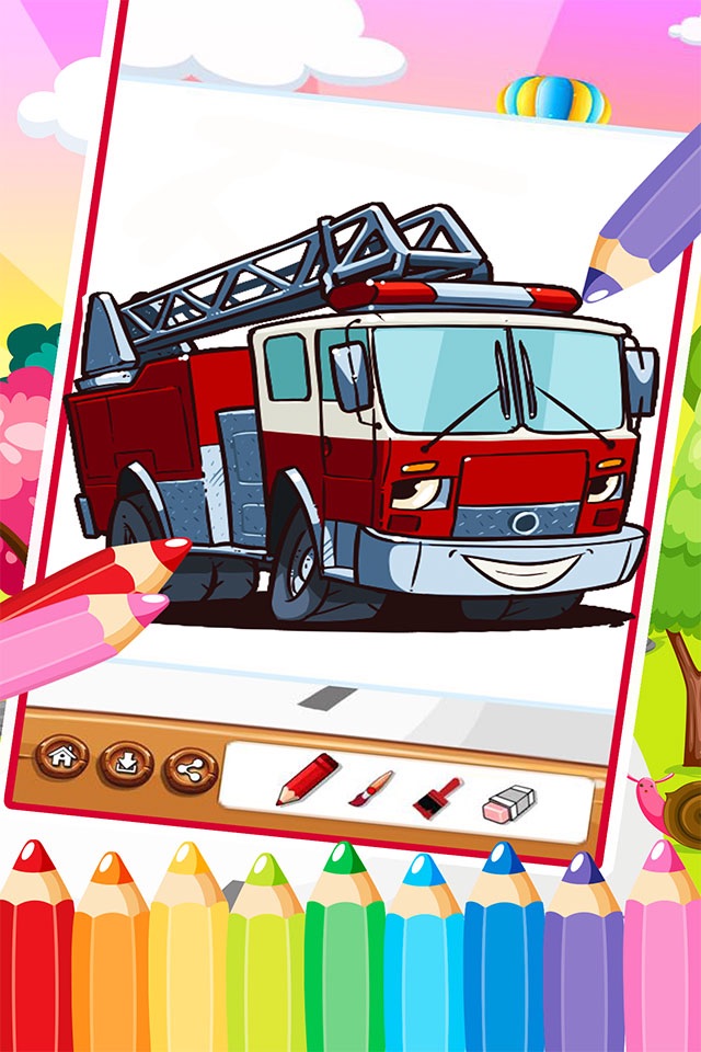 Car Fire Truck Free Printable Coloring Pages For Kids 2 screenshot 3
