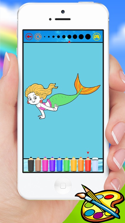 Sea Animals & Mermaid Coloring Book - Drawing Painting Kids screenshot-3