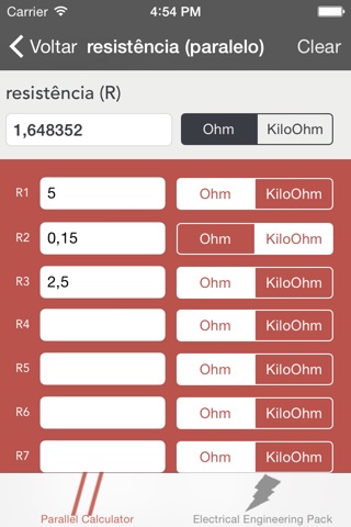 Electrical Parallel Calculator screenshot 2