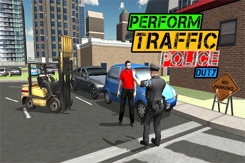 Police Car Lifter Simulator 3D – Drive cops vehicle to lift wrongly parked cars screenshot 2