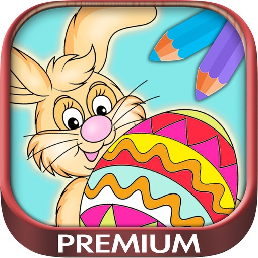 Color Easter eggs  Paint bunnies coloring game for kids - Premium icon